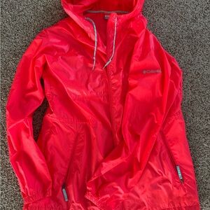 Coral Columbia full zip windbreaker